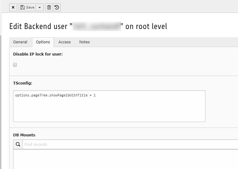 Screenshot Backend TSconfig Backenduser